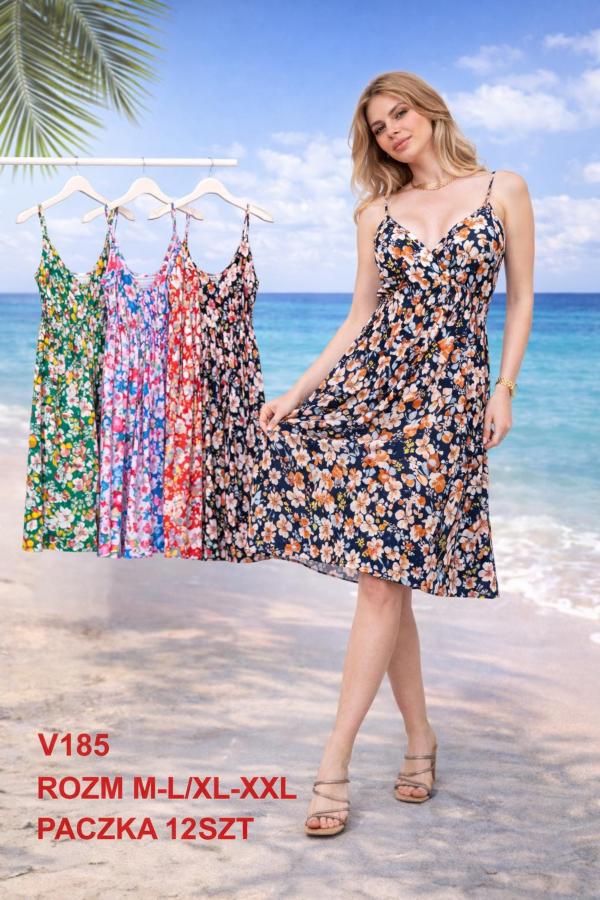 Sukienki damskie Roz M-2XL, Mix Kolor .Paczka 12 szt 1